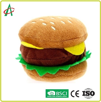 0.1kgs Hamburger Pet Plush Toy Three Charming Sounds