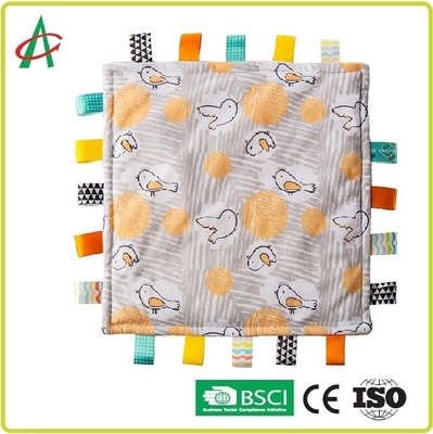 3.2 Pounds Newborn Comforter Toy 12x12 Inches Printing Tag Blanket