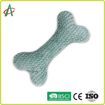 ISO9001 Pet Plush Toy Bone Shaped 15cm*5.5cm With Squeaker