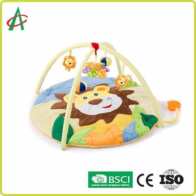 Washable Round Lions Plush Baby Mat Newborn Tummy Time Gym Mat