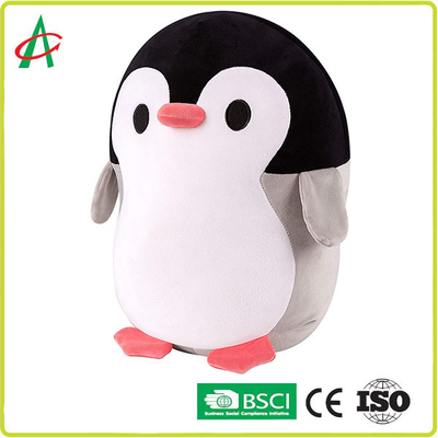 Long Pile Fur Stuffed Penguin Toy BSCI Certified