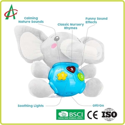 23.9cm Cuddle Stuffed Animals , OEM Talking Elephant Plush Toy With Music