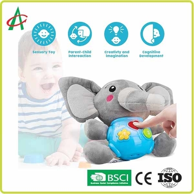 23.9cm Cuddle Stuffed Animals , OEM Talking Elephant Plush Toy With Music