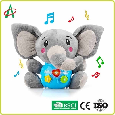 23.9cm Cuddle Stuffed Animals , OEM Talking Elephant Plush Toy With Music