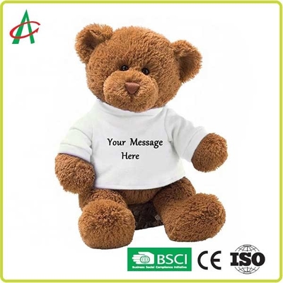 ISO9001 25CM Plush Teddy Bears Washable Premium Materials With Yellow Clothes
