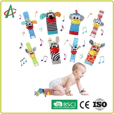 3.36 Ounces Baby Plush Rattle , ASTM Foot And Wrist Rattles