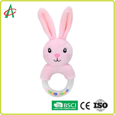 Rabbit 21x8.5cm Baby Plush Rattle 100 polyester CE Certification