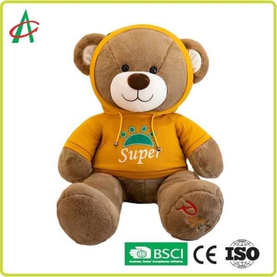 CE 30cm Plush Teddy Bear Reinforced Stitching With Hoodie