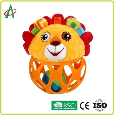 Food Grade L14cm Baby Plush Rattle Hand Fine Movement Training