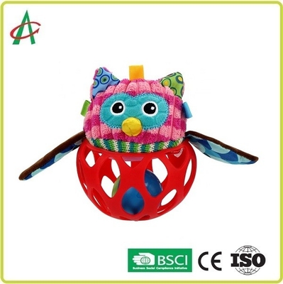 Food Grade L14cm Baby Plush Rattle Hand Fine Movement Training