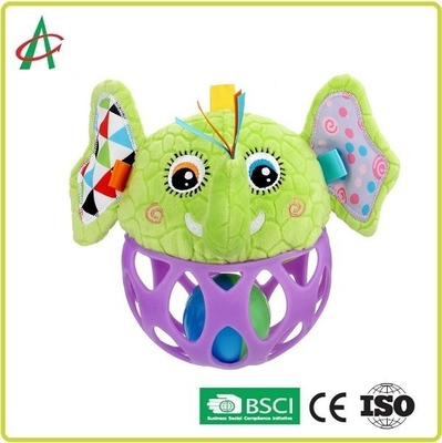 Food Grade L14cm Baby Plush Rattle Hand Fine Movement Training