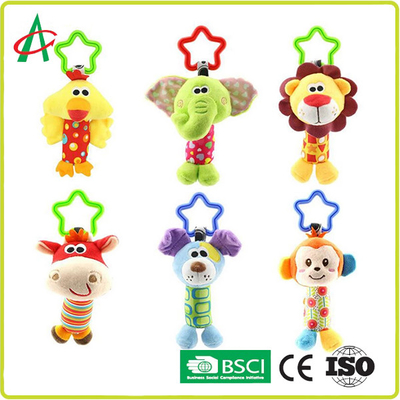 21*10cm Crib Safe Stuffed Animals , EN71 Baby Hanging Rattle Toys