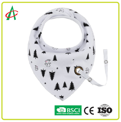 100% Cotton Newborn Baby Bibs 34x31CM With Pacifier Clip Adjustable