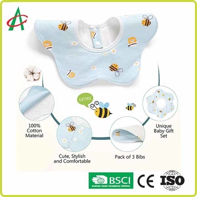 BPA Free Newborn Baby Bibs Comfortable Cotton 360 Degree Rotation