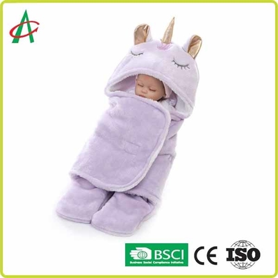 Flannel Unicorn Pillow Sleeping Bag 65x75cm With Velcro For Babies