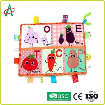 BSCI 29.7x21cm Baby Comforter Toy ultra soft plush Fruit And Animal Printing