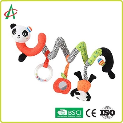 BSCI Baby Panda Plush Spiral Toy With Mirrors Customized