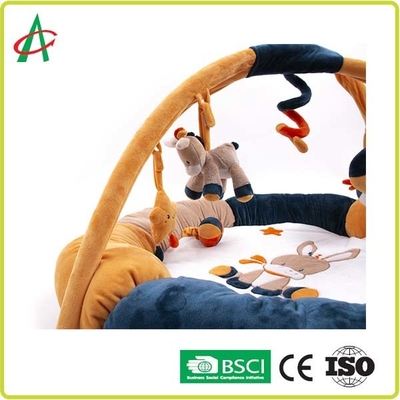 AZO Free bOA fabric Baby Gym Play Mat With Mini Plush Animal Toys