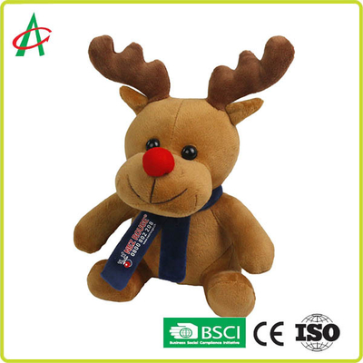 CPSC 20cm High Red Nose Reindeer Stuffed Animal With T Shirt And Scarf