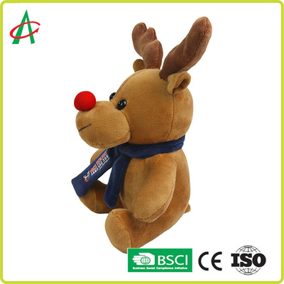 CPSC 20cm High Red Nose Reindeer Stuffed Animal With T Shirt And Scarf