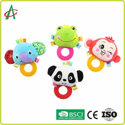 ASTM Handcrafted Nontoxic Baby Plush Rattle With Teether