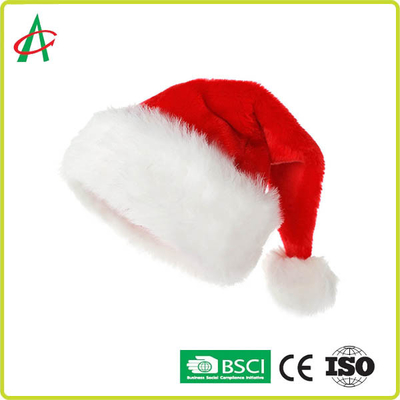 Anti Allergic Unisex Children Red Velvet Christmas Hats