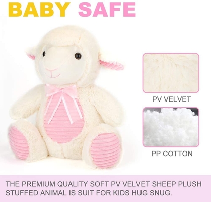 No Irritation 20cm PP Cotton PV Velvet Sheep Plush Toy