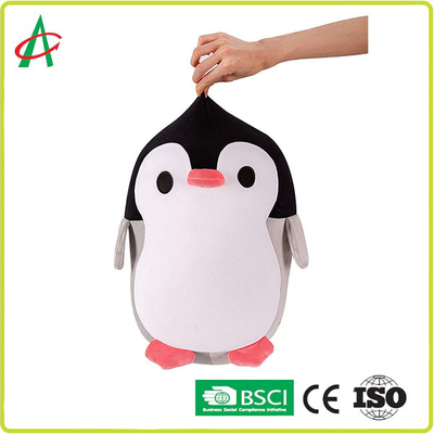 Long Pile Fur Stuffed Penguin Toy BSCI Certified