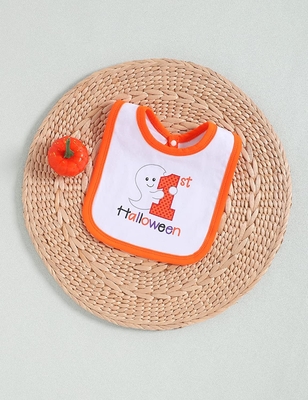 High Hygroscopic Property Halloween 100 Cotton Newborn Baby Bibs